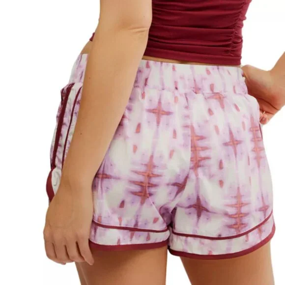 NWT New Free People FP Movement Women's Varsity Blues Printed Shorts Large L - Picture 2 of 6